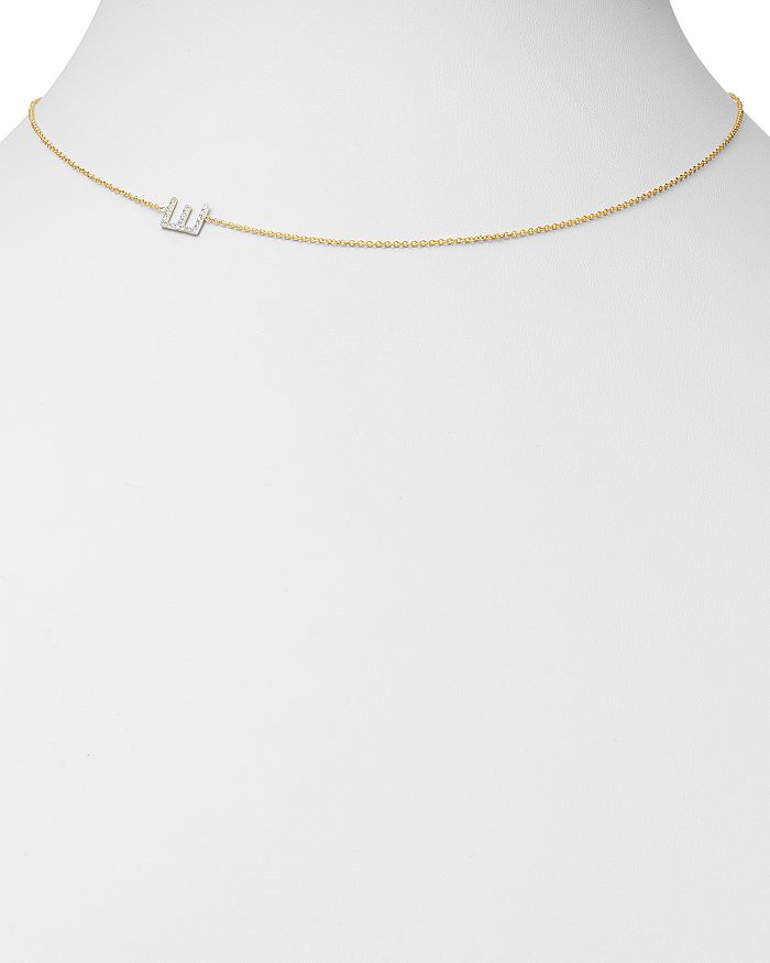 Shop Zoe Lev 14k Yellow Gold Diamond Asymmetric Initial Necklace, 18 In E/gold