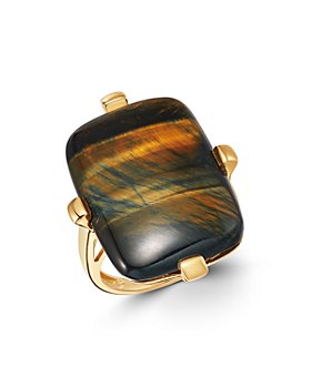 Bloomingdale's - Blue Tiger Eye Statement Ring in 14K Yellow Gold - 100% Exclusive