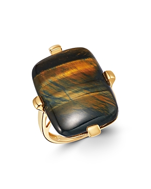 Bloomingdale's Blue Tiger Eye Statement Ring in 14K Yellow Gold - 100% Exclusive