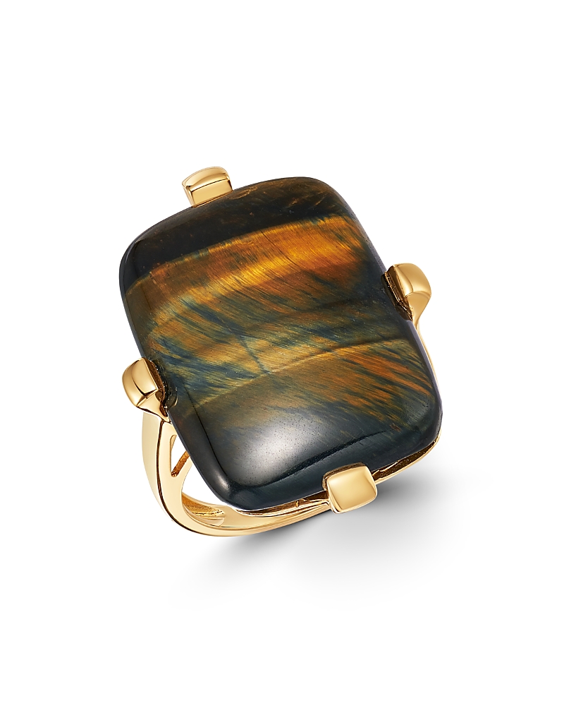 Bloomingdale's Fine Collection Blue Tiger Eye Statement Ring in 14K Yellow Gold