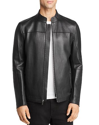 KARL LAGERFELD PARIS Double-Faced Leather Jacket | Bloomingdale's