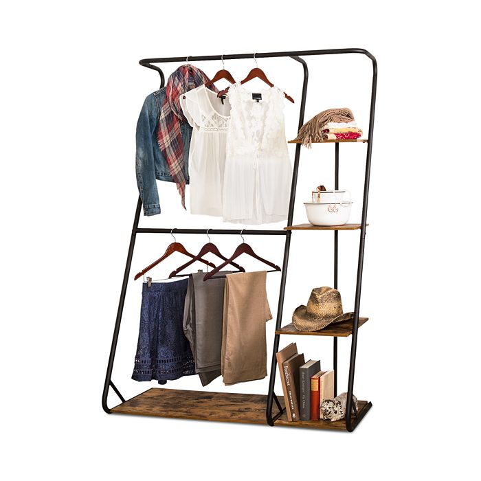 Honey Can Do Rustic ZFrame Wardrobe with Shelves Bloomingdale's