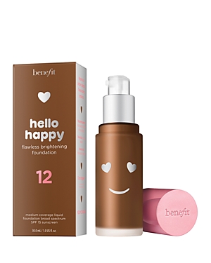 Benefit Cosmetics Benefit Hello Happy Flawless Brightening Foundation Spf 15, 1 oz In Shade 12- Dark Warm