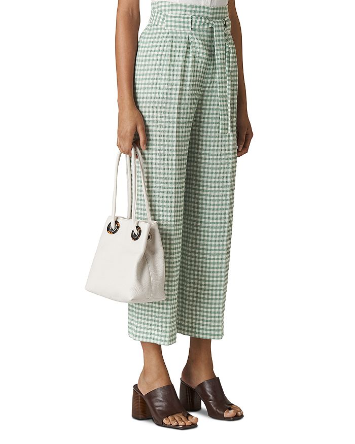 Whistles Gingham WideLeg Cropped Pants Bloomingdale's