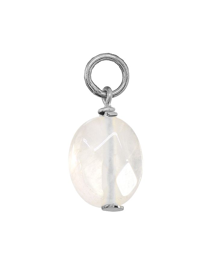 Aqua Stone Ball Drop Charm In Sterling Silver Or 18k Gold-plated Sterling Silver - 100% Exclusive In Rose Quartz/silver
