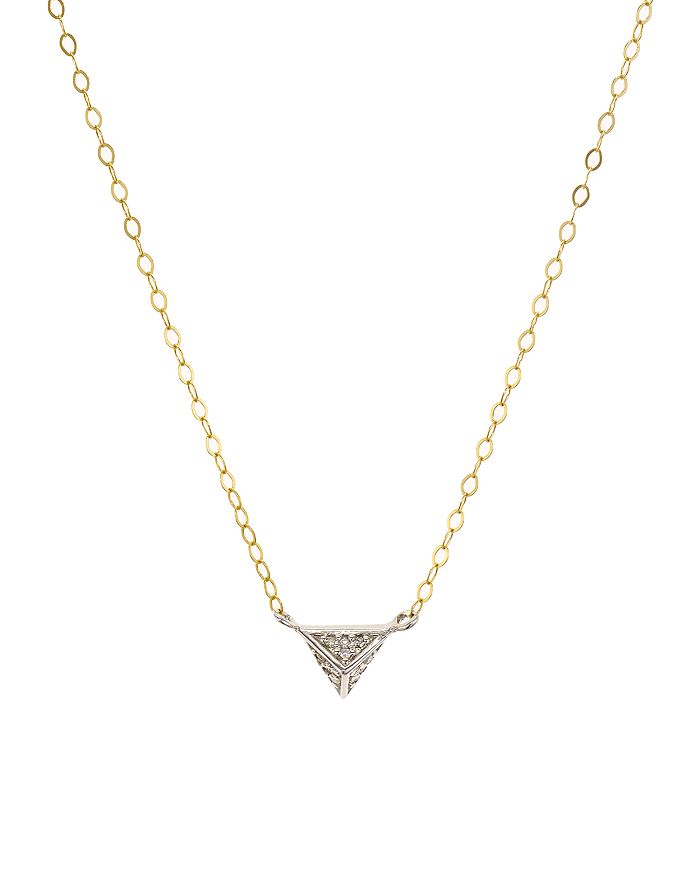 Bloomingdale's Marc & Marcella Diamond Triangle Pendant Necklace In Gold-plated Sterling Silver, 15 - 100% Exclusiv In White/gold