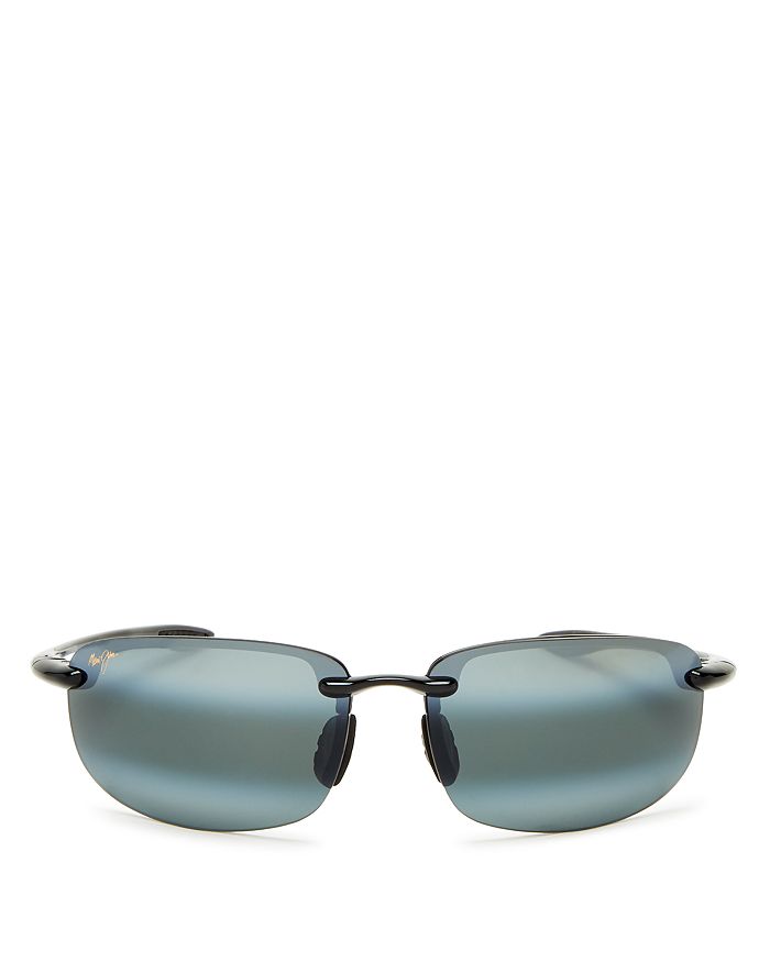 Maui Jim Hookipa Polarized Square Sunglasses, 64mm In Gloss Black/neutral Gray Gradient Polarized