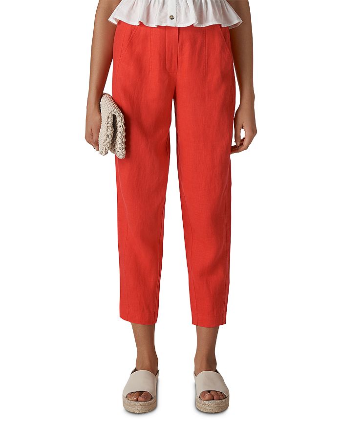 Whistles Linen BarrelLeg Pants Bloomingdale's