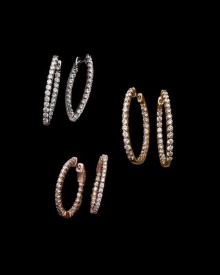 Diamond Inside Out Earrings in 14K White Gold, 3.0 tcw 