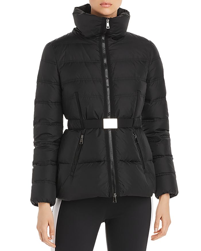 Moncler Alouette High-Collar Belted Down Coat | Bloomingdale's