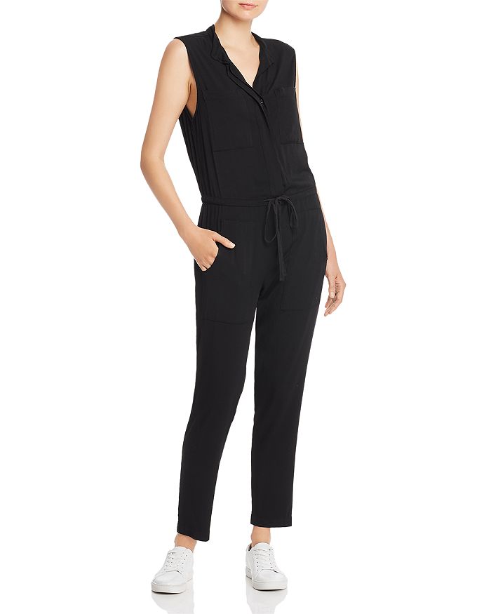 Enza Costa Sleeveless Cropped Jumpsuit In Black ModeSens