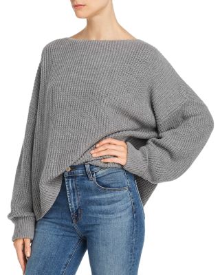 grey boat neck sweater