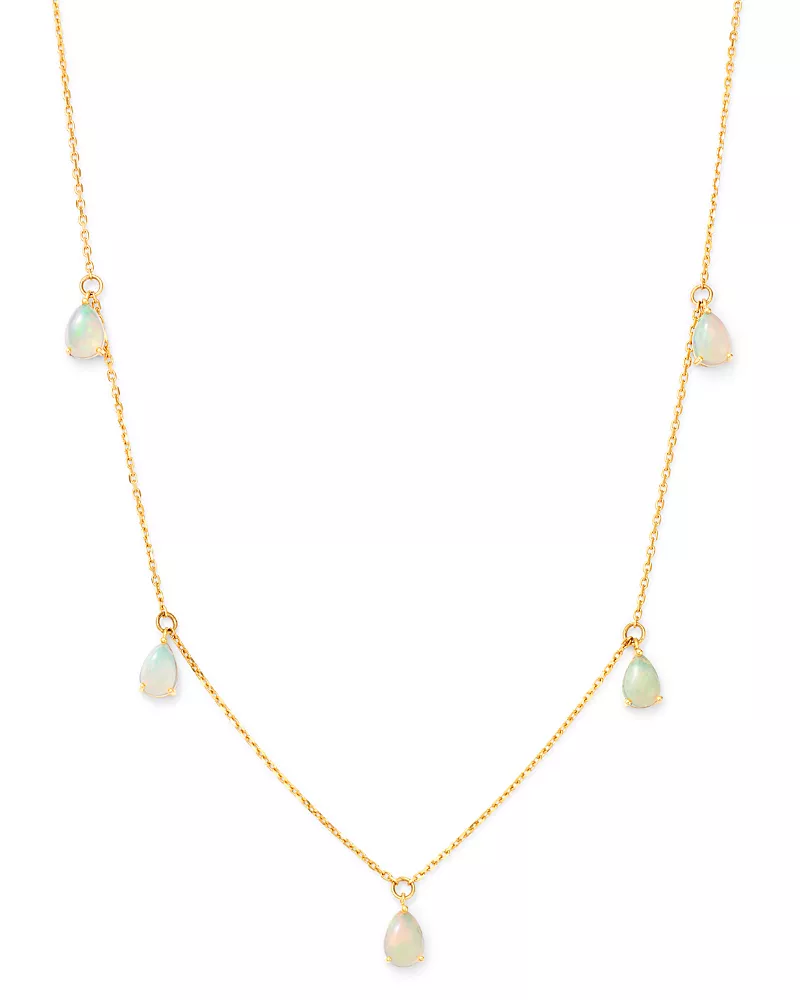 Bloomingdale's Fine Collection Opal Droplet Necklace in 14K Yellow Gold, 18