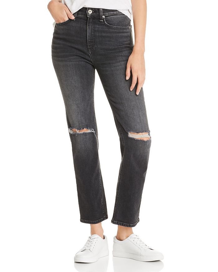 rag & bone Nina High-Rise Ankle Cigarette Jeans in Grafton with Holes ...