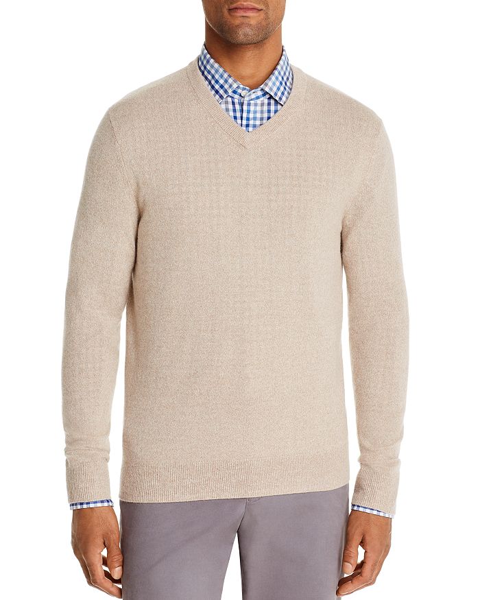 The Men's Store At Bloomingdale's Cashmere V-neck Jumper - 100% Exclusive In Oatmeal