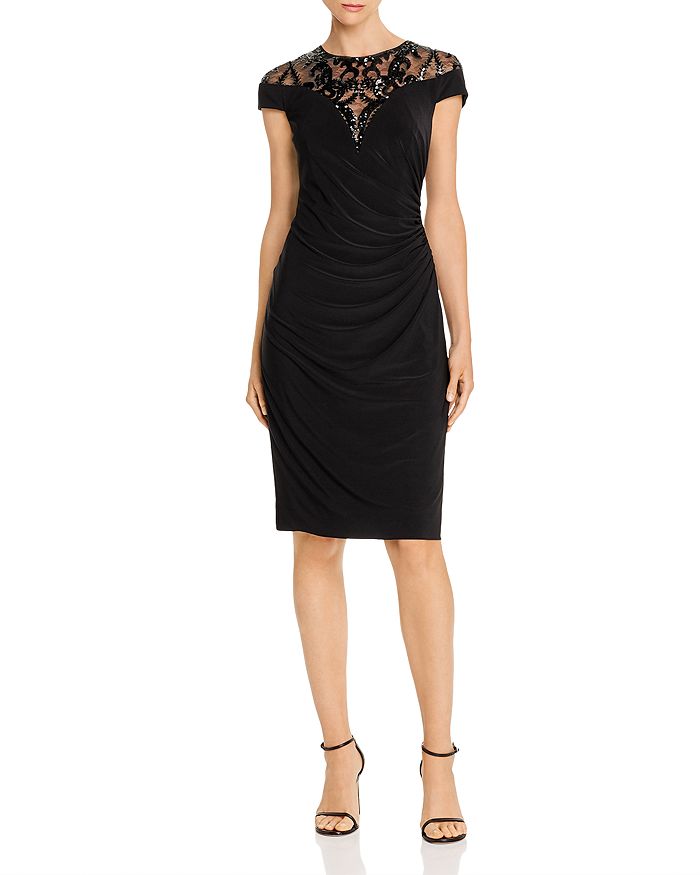 Adrianna Papell Embellished Lace Yoke Dress | Bloomingdale's