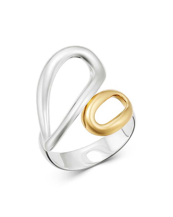 Shop Ippolita 18k Yellow Gold & Sterling Silver Chimera Small Bypass Ring In Gold/silver