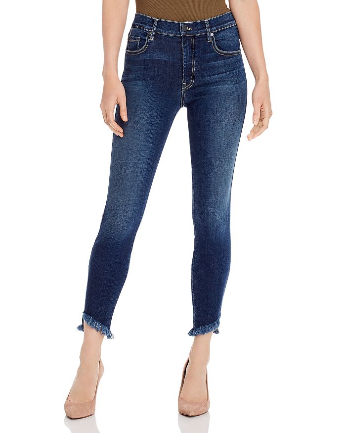 Level 99 Janie Frayed Hem Skinny Jeans In Moonless