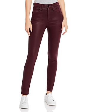 RAG & BONE Nina High-Rise Ankle Skinny Jeans in Coated Wine,WDD19F2639I3CW