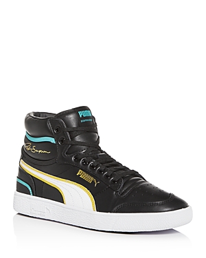 Puma Men's Ralph Sampson Mid Hoops Leather Sneakers In Black