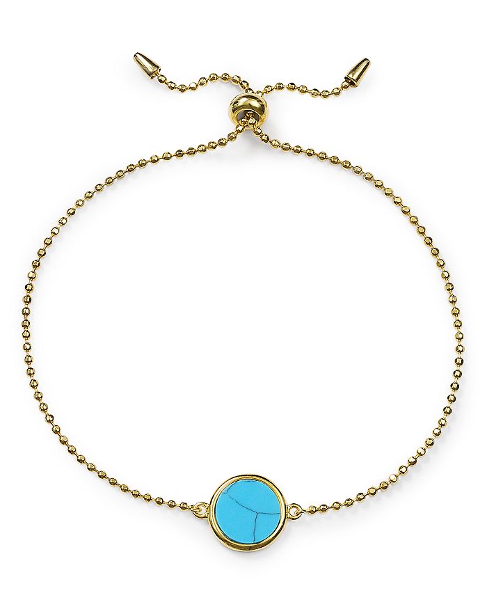 Argento Vivo Disk-station Slider Bracelet In Turquoise/gold