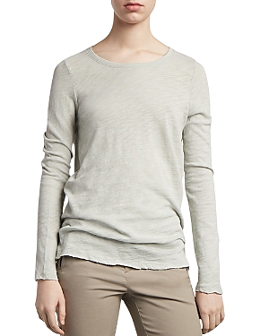 Atm Anthony Thomas Melillo Distressed Slub Cotton-jersey Top In Sage