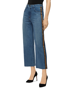 J BRAND JOAN HIGH RISE CROPPED TRACK-STRIPE JEANS IN QUINTESSENTIAL,JB002471