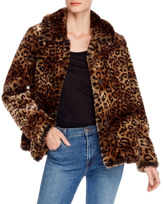 MKT Studio Miniloo Faux Fur Leopard Print Coat | Bloomingdale's