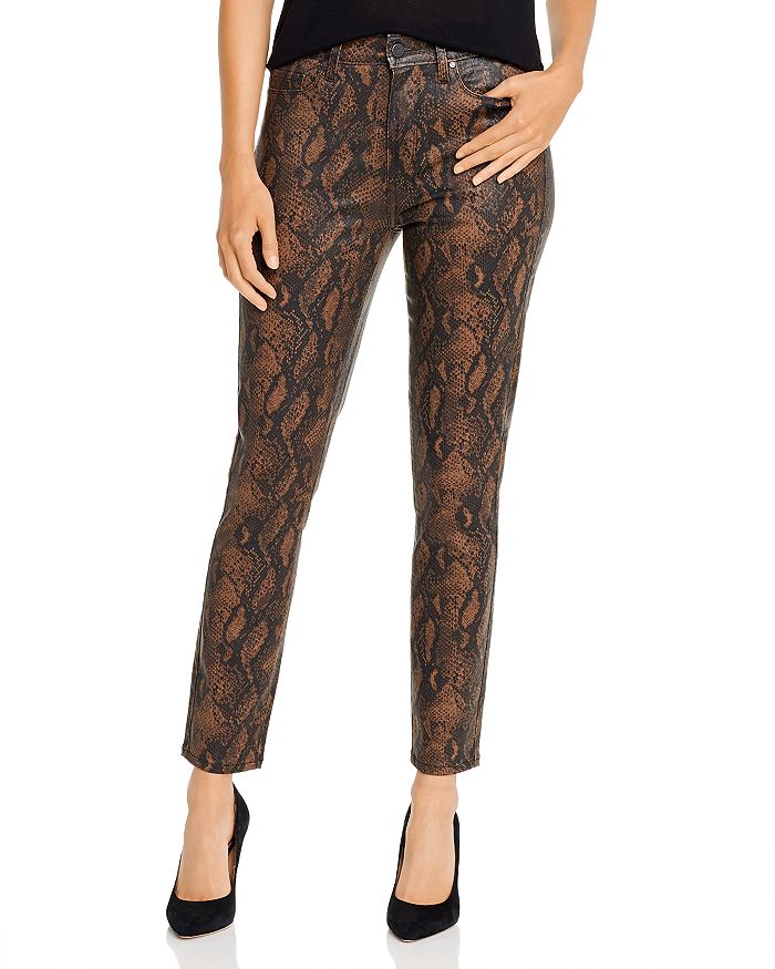 PAIGE HOXTON ANKLE JEANS IN COATED BROWN SNAKE - 100% EXCLUSIVE,1767799-6510