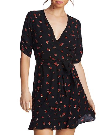 1.STATE Floral Print Faux-Wrap Dress | Bloomingdale's