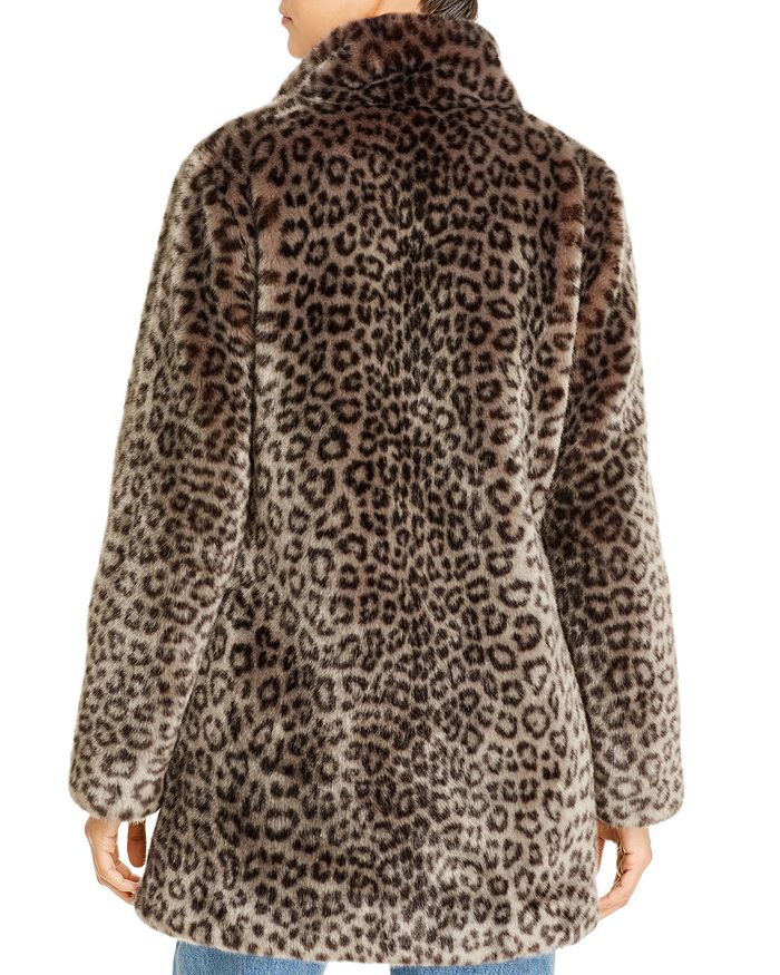 Calvin Klein Faux Fur Coat In Charcoal Leopard | ModeSens