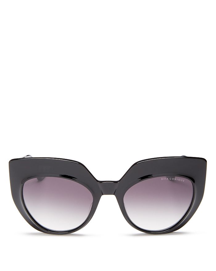 Dita Women's Conique Oversized Cat Eye Sunglasses, 53mm In Black/dark Gray Gradient