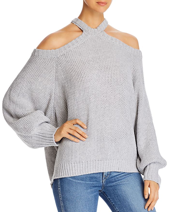 Elan cold cheap shoulder sweater