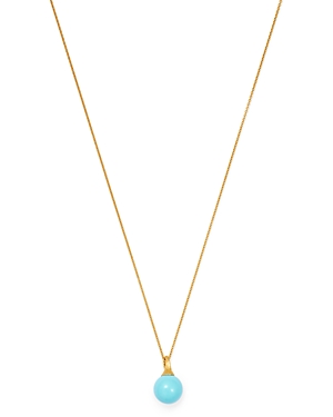 Shop Marco Bicego 18k Yellow Gold Africa Boule Turquoise Pendant Necklace, 16.75
