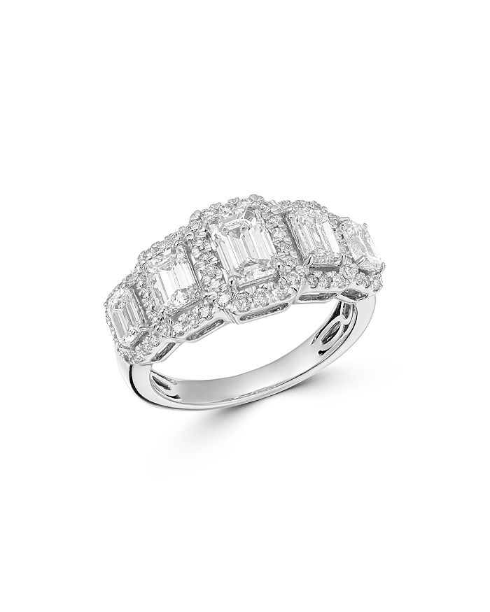 Bloomingdale's Emerald-cut Diamond 5-stone Ring In 14k White Gold, 2.5 Ct. T.w. - 100% Exclusive