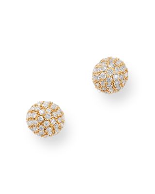 gold ball earrings with diamonds