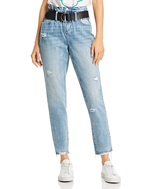Blanknyc Belted Paperbag-Waist Straight-Leg Jeans In Risk Taker | ModeSens
