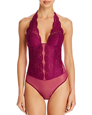 B.tempt'd By Wacoal Ciao Bella Lace Bodysuit In Magenta Purple