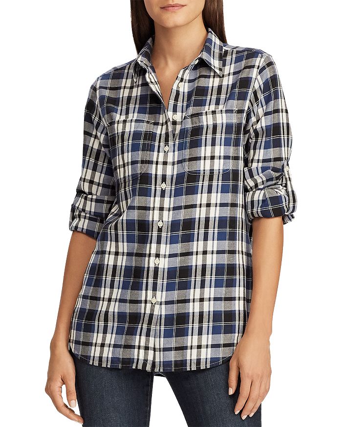Ralph Lauren Plaid Roll-Sleeve Shirt | Bloomingdale's
