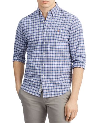 polo ralph lauren classic fit plaid oxford shirt