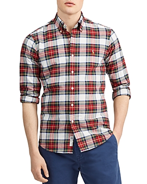 Polo Ralph Lauren Classic Fit Plaid Oxford Shirt In Parot / Ivory Multi ...