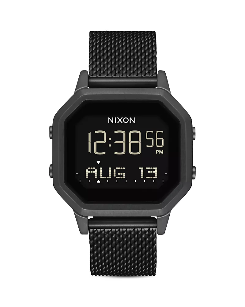 Nixon Siren Milanese All-Black Mesh Bracelet Watch, 36mm