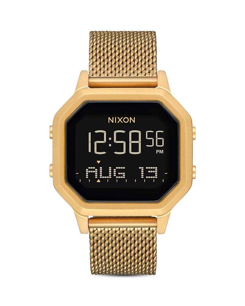 Nixon Women's Siren Gold-tone Stainless Steel Milanese Bracelet Watch 36mm In All Gold