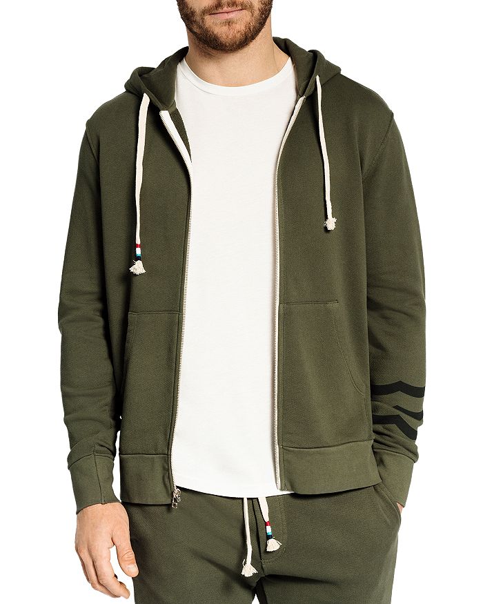 Sol Angeles Essential Zip Hooded Sweatshirt In Military