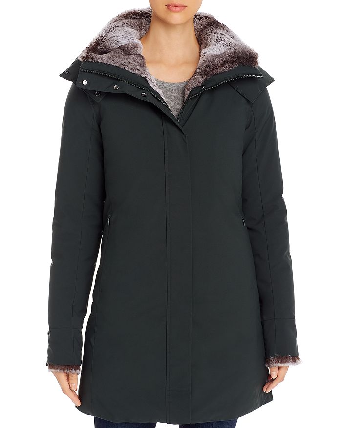 Save The Duck Arctic Faux Fur Trim Parka In Green/black