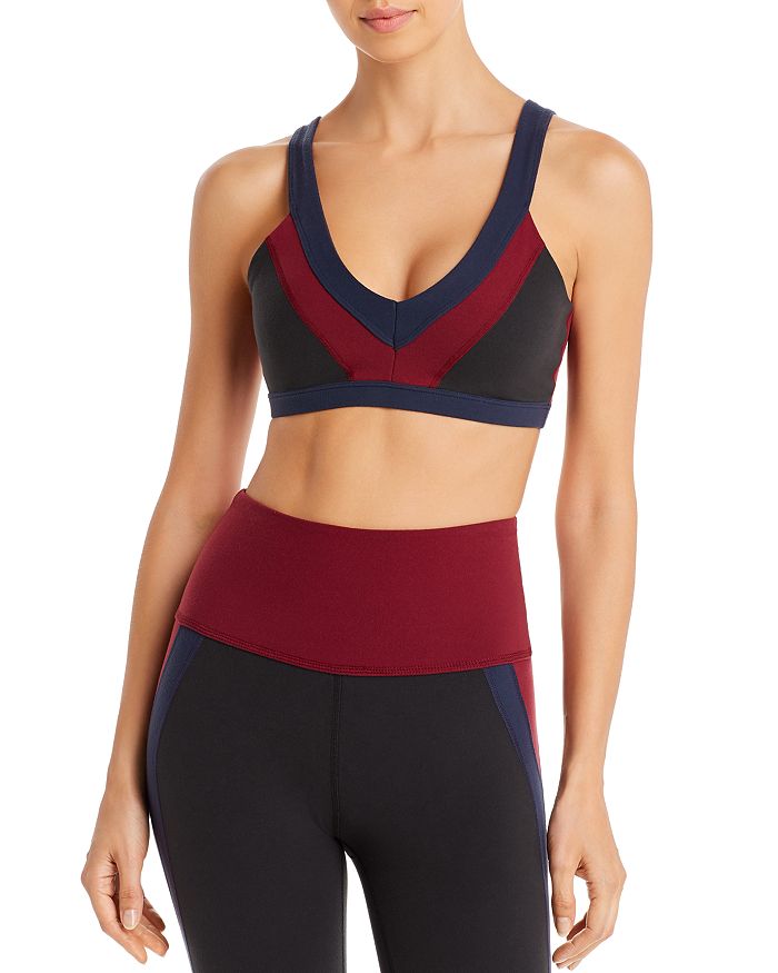 Beyond Yoga True Colorblock Sports Bra In Jet Black ModeSens