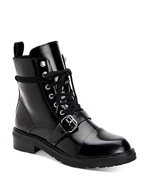 Allsaints Women's Donita Combat Boots In Black Smooth Leather