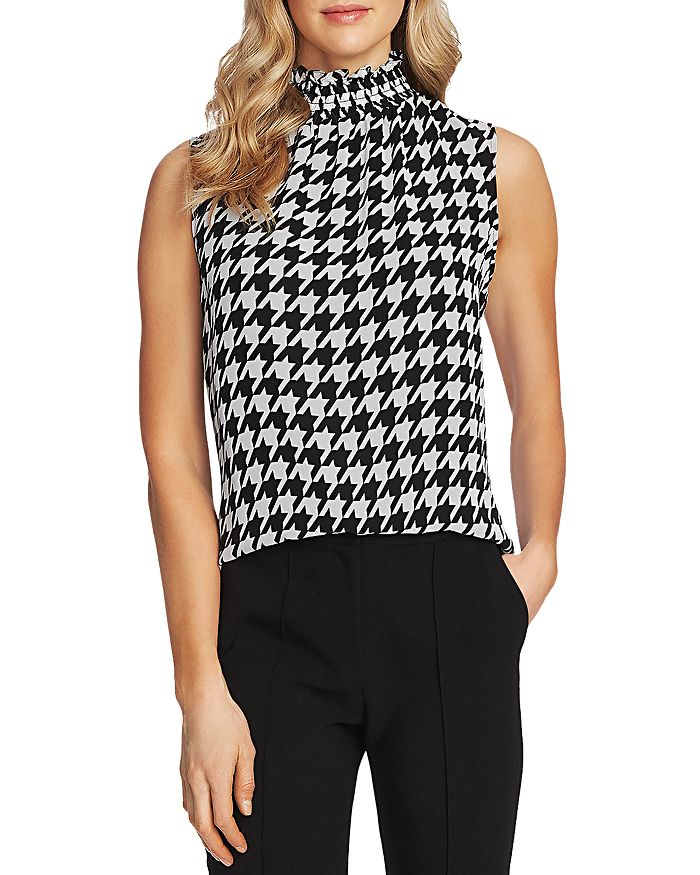 VINCE CAMUTO SLEEVELESS HOUNDSTOOTH TOP,9159071