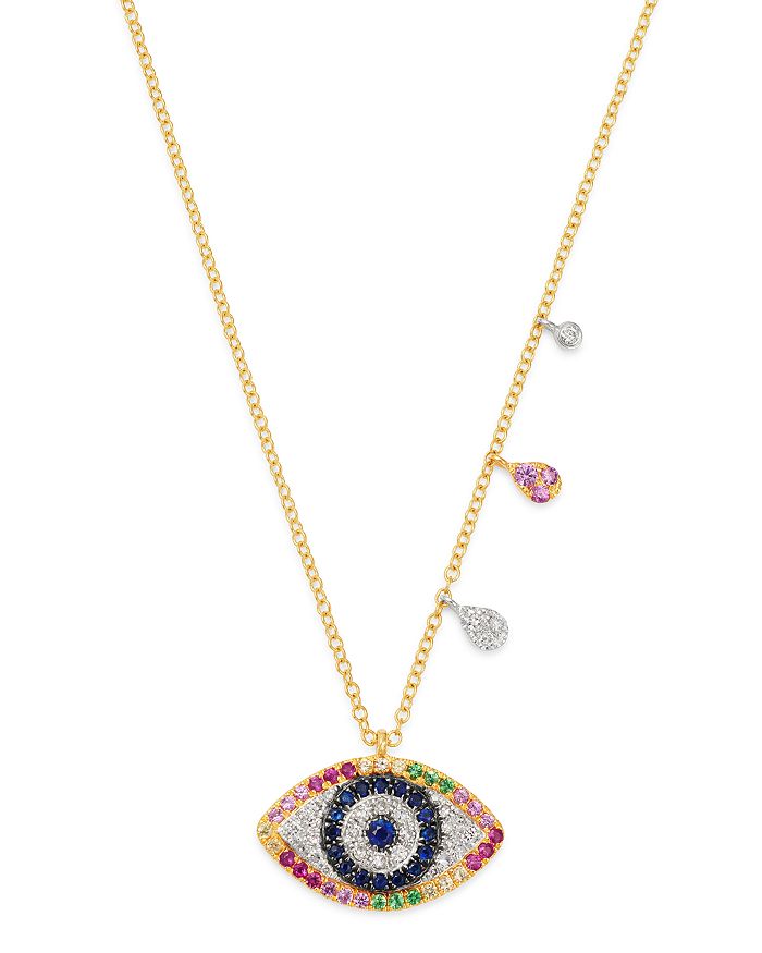 Rainbow evil eye necklace shop
