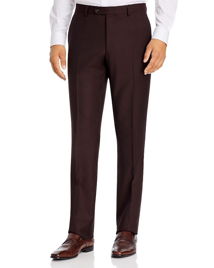John Varvatos Tonal Micro-stripe Slim Fit Suit Pants In Burgundy